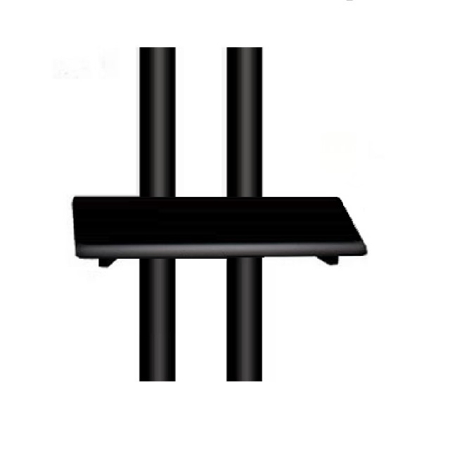 B-Tech Large Black Steel AV Shelf (50x38cm) & collar